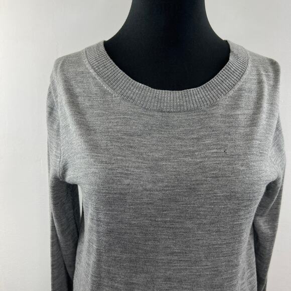 NEW J.CREW Gray Crewneck Wrapped Back Merino Wool Pullover Sweater Size XS - Picture 4 of 12